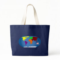 Seven Continents Coloured Tote Bag