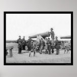 Seven Officers by a Big Gun in Washington, DC 1865 posters