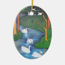 Seven Swans A-Swimming Christmas Ornaments