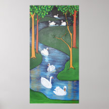 Seven Swans A-Swimming Print