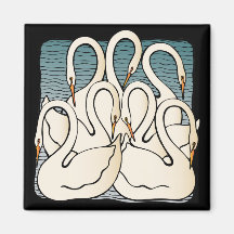 Seven Swans a Swimming Refrigerator Magnets