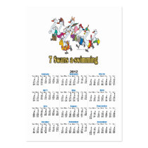 seven swans a-swimming seventh 7th day christmas business card