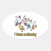 seven swans a-swimming seventh 7th day christmas sticker