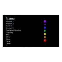 Seven vertical chakras business cards