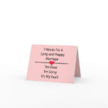 Seven Words For a Long and Happy Marriage cards
