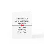Seven Words For a Long and Happy Marriage cards
