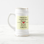 Seven Words For a Long and Happy Marriage Mugs