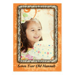 Seven Year Old  Girls Zebra Birthday Photo Cards Business Card Template