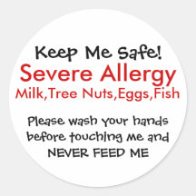Severe Allergy Round Sticker