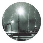 Severe Lightning in Boston Round Sticker