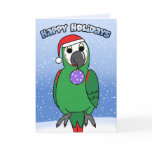 Severe Macaw Happy Holidays Christmas Card