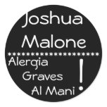 Severe Peanut Allergy Label Round Sticker