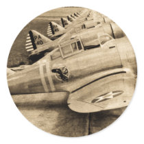 Seversky P-35 Vintage WWII Fighter Planes Round Sticker