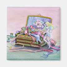 SEWING BOX FAEIRE by SHARON SHARPE Fridge Magnets