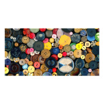 Sewing - Buttons - Bunch of Buttons Personalized Photo Card