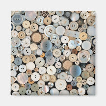 Sewing - Buttons - Lots of white buttons Fridge Magnet