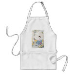 Sewing in a Garden of Foxglove & Poppies aprons