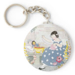 Sewing in a Garden of Foxglove & Poppies keychains