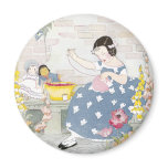 Sewing in a Garden of Foxglove & Poppies magnets