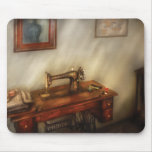 Sewing Machine - Sewing in a cosy room mousepads