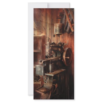 Sewing Machine - Sewing Machine for Saddle Making Customized Rack Card by suburbanscenes
