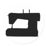 sewing machine round sticker