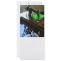 Sewing Machine With Green Cloth rack cards