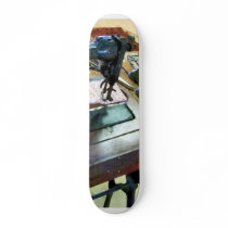 Sewing Machine With Sissors Skateboard Deck