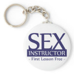 Sex Instructor, First Lesson Free - Blue keychains