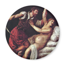 Sextus Tarquinius And Lucretia By Tizian Fridge Magnets