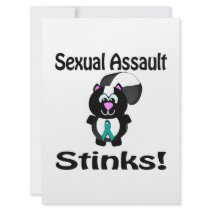 Sexual Assault Stinks Skunk Awareness Design Personalised Invites