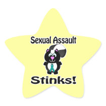 Sexual Assault Stinks Skunk Awareness Design Star Sticker