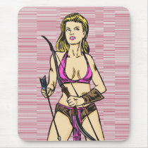Sexy Amazon Woman Mouse Pads
