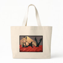 Sexy Bad Kitty with Stockings Pinup Girl by Al Rio Canvas Bag