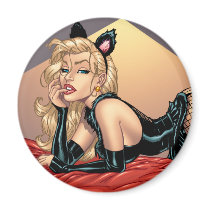 Sexy Bad Kitty with Stockings Pinup Girl by Al Rio