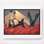 Sexy Bad Kitty with Stockings Pinup Girl by Al Rio mousepads
