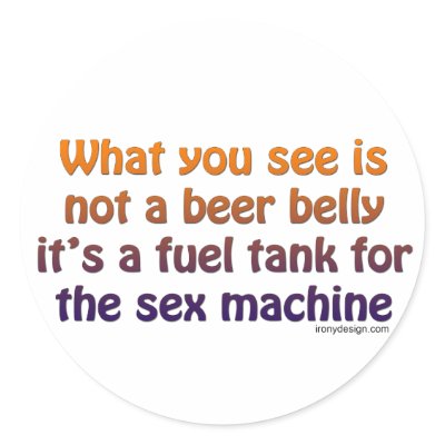 Sexy Beer Belly Stickers by ironydesign
