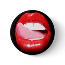Sexy Big Red Lips Pinback Button