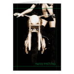 Sexy Biker Chick Birthday Card - Motorbike