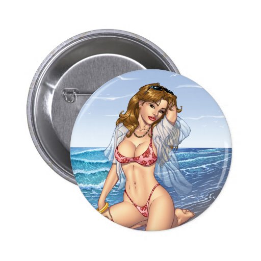 Sexy Bikini Beach Pinup Girl Art by Al Rio