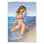 Sexy Bikini Beach Pinup Girl Art by Al Rio cards