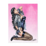 Sexy Black Lingerie Pin-up Girl Art by Al Rio Postcards