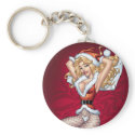 Sexy Blonde Christmas Pin-up Customisable by Al Ri keychains
