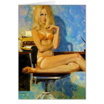 Sexy Blonde Pinup Girl in a Bikini Crossed Legs