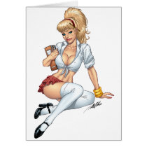 Sexy Blonde School Girl Pin-up by Al Rio