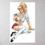 Sexy Blonde School Girl Pin-up by Al Rio posters