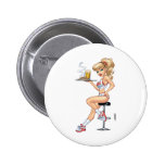 Sexy Blonde Waitress by Al Rio Pinback Buttons