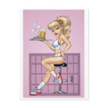 Sexy Blonde Waitress Customisable Pinup by Al Rio postcards