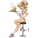 Sexy Blonde Waitress ORNAMENT by Al Rio photo sculptures