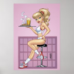 Sexy Blonde Waitress POSTER Pinup by Al Rio posters